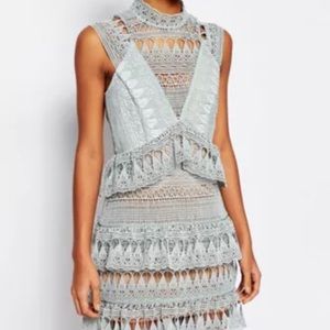 Self portrait size 8 mint crochet dress worn once